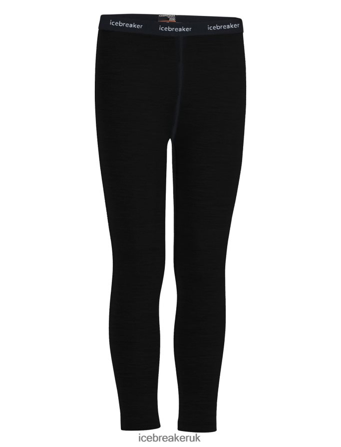 icebreaker_kids_merino_200_oasis_thermal_leggings_z04nxr931_clothing_black.jpg Icebreaker Kids Merino 200 Oasis Thermal Leggings Z04NXR931 Clothing Black - Image 1