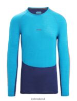 Icebreaker Men 125 ZoneKnit Merino Long Sleeve Crewe Thermal Top Z04NXR177 Clothing Geo Blue/Royal Navy - Image 7