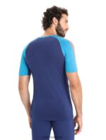 Icebreaker Men 125 ZoneKnit Merino Short Sleeve Crewe Thermal Top Z04NXR171 Clothing Geo Blue/Royal Navy - Image 2