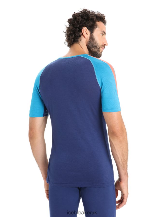 Icebreaker Men 125 ZoneKnit Merino Short Sleeve Crewe Thermal Top Z04NXR171 Clothing Geo Blue/Royal Navy - Image 2
