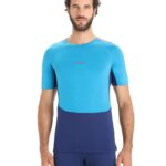 Icebreaker Men 125 ZoneKnit Merino Short Sleeve Crewe Thermal Top Z04NXR171 Clothing Geo Blue/Royal Navy