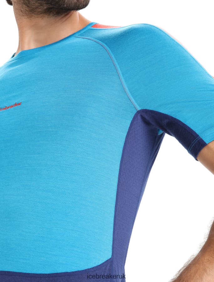 Icebreaker Men 125 ZoneKnit Merino Short Sleeve Crewe Thermal Top Z04NXR171 Clothing Geo Blue/Royal Navy - Image 6