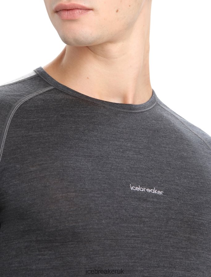 Icebreaker Men 125 ZoneKnit Merino Short Sleeve Crewe Thermal Top Z04NXR172 Clothing Jet Heather/Black - Image 4