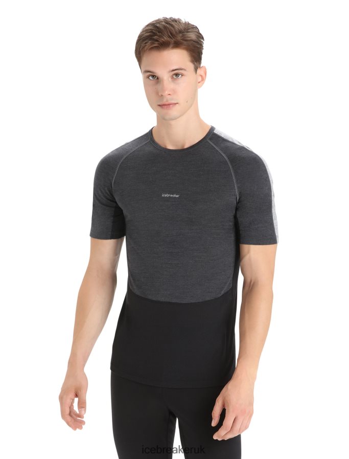 icebreaker_men_125_zoneknit_merino_short_sleeve_crewe_thermal_top_z04nxr172_clothing_jet_heather_black.jpg Icebreaker Men 125 ZoneKnit Merino Short Sleeve Crewe Thermal Top Z04NXR172 Clothing Jet Heather/Black - Image 1