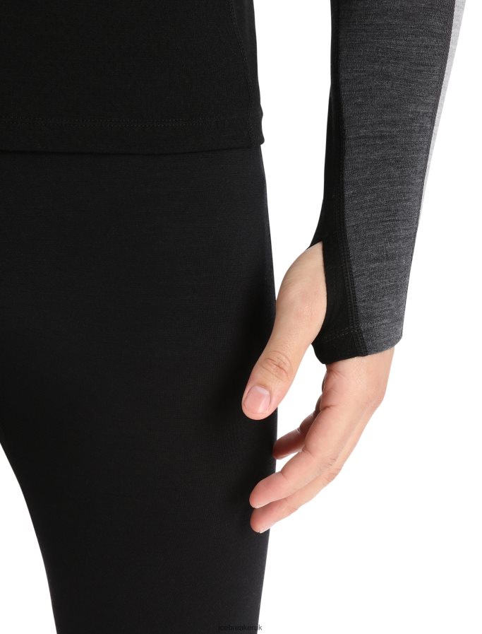 Icebreaker Men 200 ZoneKnit Merino Long Sleeve Crewe Thermal Top Z04NXR179 Clothing Jet Heather/Black - Image 6