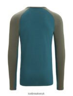 Icebreaker Men 200 ZoneKnit Merino Long Sleeve Crewe Thermal Top Z04NXR180 Clothing Loden/Green Glory - Image 8