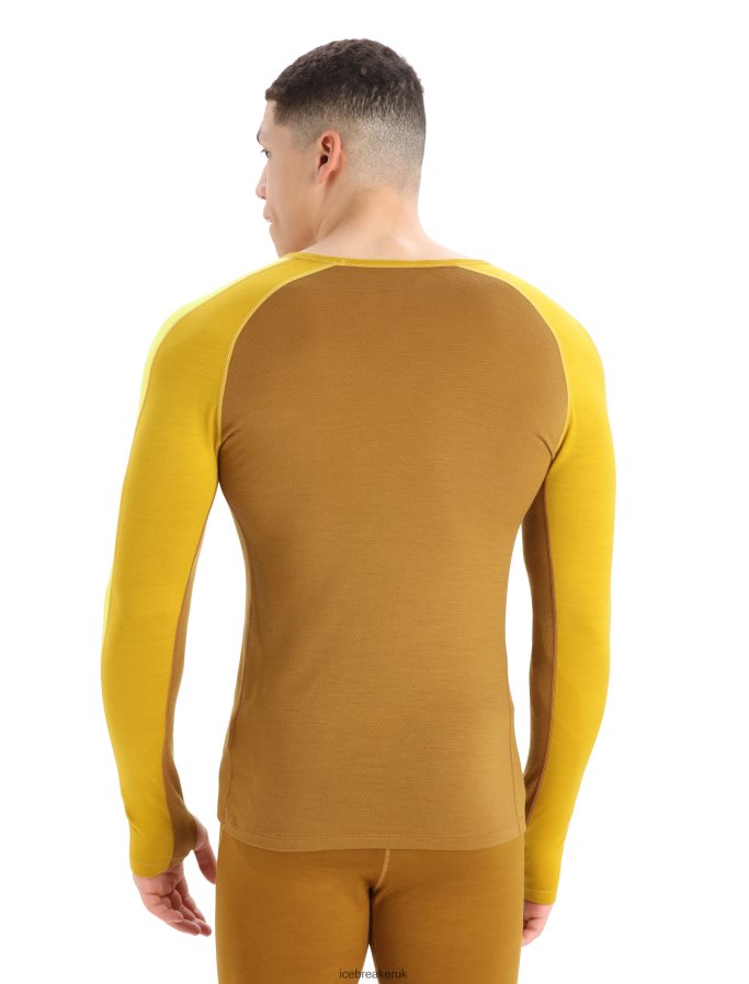 Icebreaker Men 200 ZoneKnit Merino Long Sleeve Crewe Thermal Top Z04NXR410 Clothing Silent Gold/Clove - Image 2