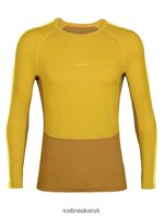 Icebreaker Men 200 ZoneKnit Merino Long Sleeve Crewe Thermal Top Z04NXR410 Clothing Silent Gold/Clove - Image 6