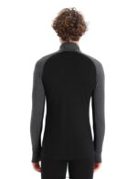 Icebreaker Men 260 ZoneKnit Merino Long Sleeve Half Zip Thermal Top Z04NXR175 Clothing Jet Heather/Black - Image 2