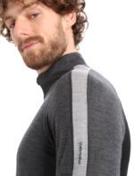 Icebreaker Men 260 ZoneKnit Merino Long Sleeve Half Zip Thermal Top Z04NXR175 Clothing Jet Heather/Black - Image 5