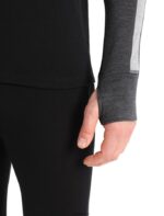 Icebreaker Men 260 ZoneKnit Merino Long Sleeve Half Zip Thermal Top Z04NXR175 Clothing Jet Heather/Black - Image 6