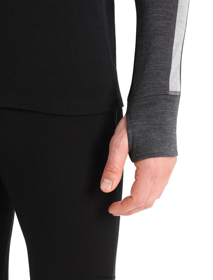 Icebreaker Men 260 ZoneKnit Merino Long Sleeve Half Zip Thermal Top Z04NXR175 Clothing Jet Heather/Black - Image 6