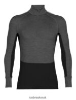 Icebreaker Men 260 ZoneKnit Merino Long Sleeve Half Zip Thermal Top Z04NXR175 Clothing Jet Heather/Black - Image 7