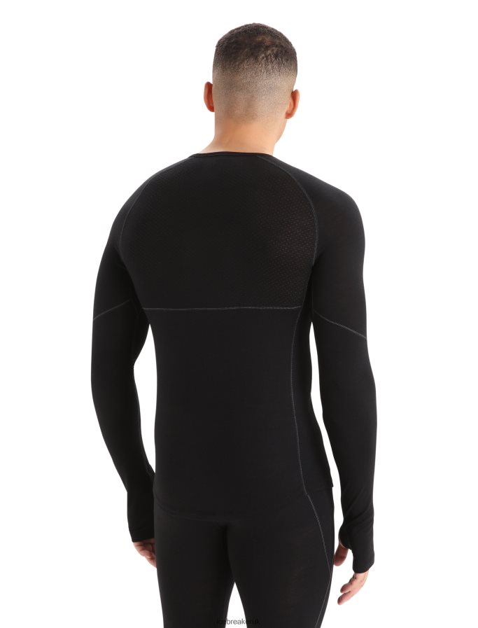 Icebreaker Men BodyfitZone Merino 150 Zone Long Sleeve Crewe Thermal Top Z04NXR173 Clothing Black - Image 2