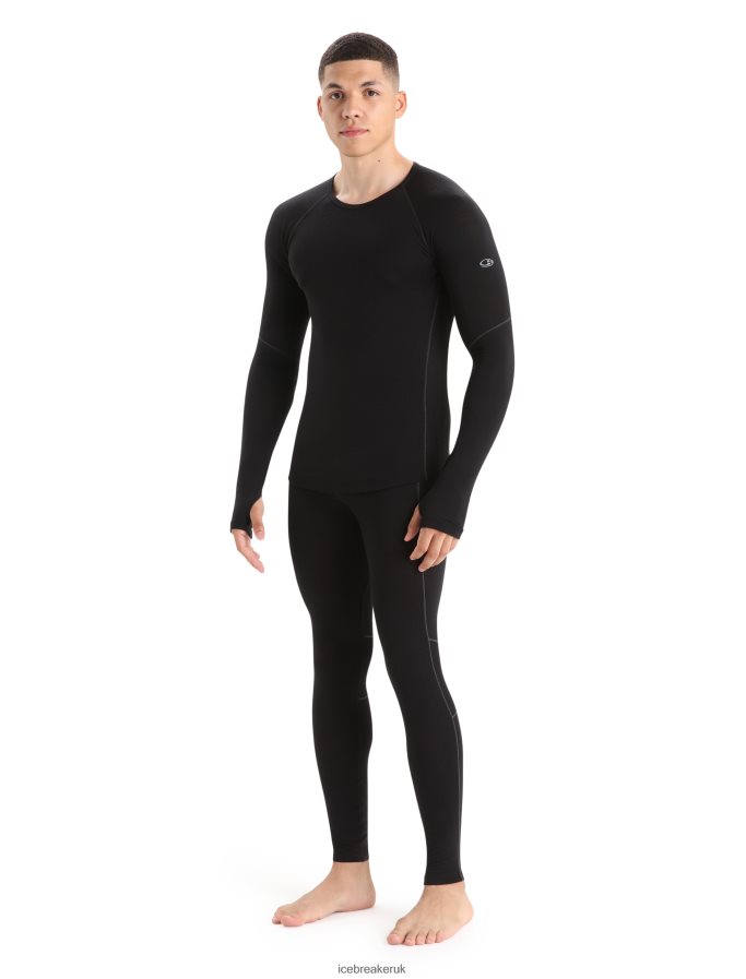 Icebreaker Men BodyfitZone Merino 150 Zone Long Sleeve Crewe Thermal Top Z04NXR173 Clothing Black - Image 3