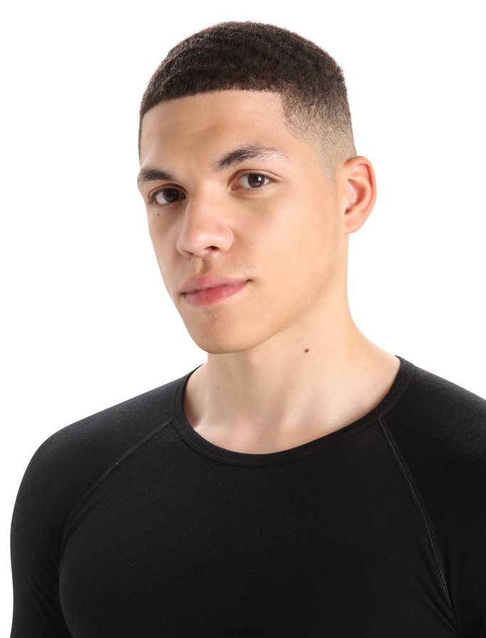 Icebreaker Men BodyfitZone Merino 150 Zone Long Sleeve Crewe Thermal Top Z04NXR173 Clothing Black - Image 4