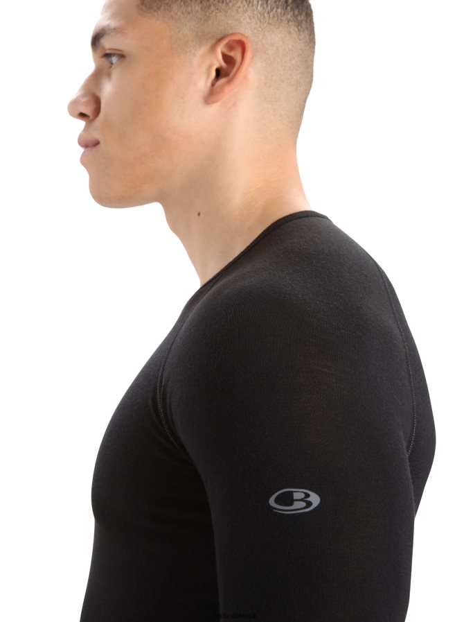 Icebreaker Men BodyfitZone Merino 150 Zone Long Sleeve Crewe Thermal Top Z04NXR173 Clothing Black - Image 5
