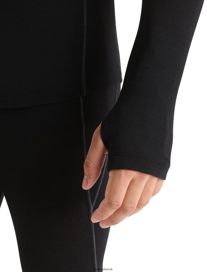Icebreaker Men BodyfitZone Merino 150 Zone Long Sleeve Crewe Thermal Top Z04NXR173 Clothing Black - Image 7