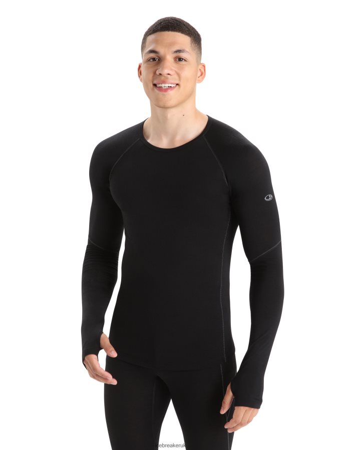 Icebreaker Men BodyfitZone Merino 150 Zone Long Sleeve Crewe Thermal Top Z04NXR173 Clothing Black - Image 1