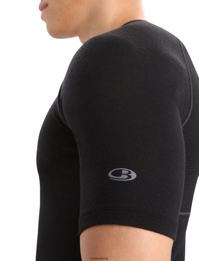 Icebreaker Men BodyfitZone Merino 150 Zone Short Sleeve Crewe Thermal Top Z04NXR164 Clothing Black - Image 4