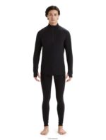 Icebreaker Men BodyfitZone Merino 200 Zone Thermal Long Sleeve Half Zip Top Z04NXR419 Clothing Black - Image 4