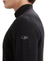 Icebreaker Men BodyfitZone Merino 200 Zone Thermal Long Sleeve Half Zip Top Z04NXR419 Clothing Black - Image 6