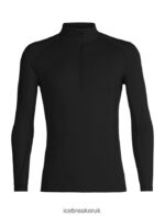 Icebreaker Men BodyfitZone Merino 200 Zone Thermal Long Sleeve Half Zip Top Z04NXR419 Clothing Black - Image 8