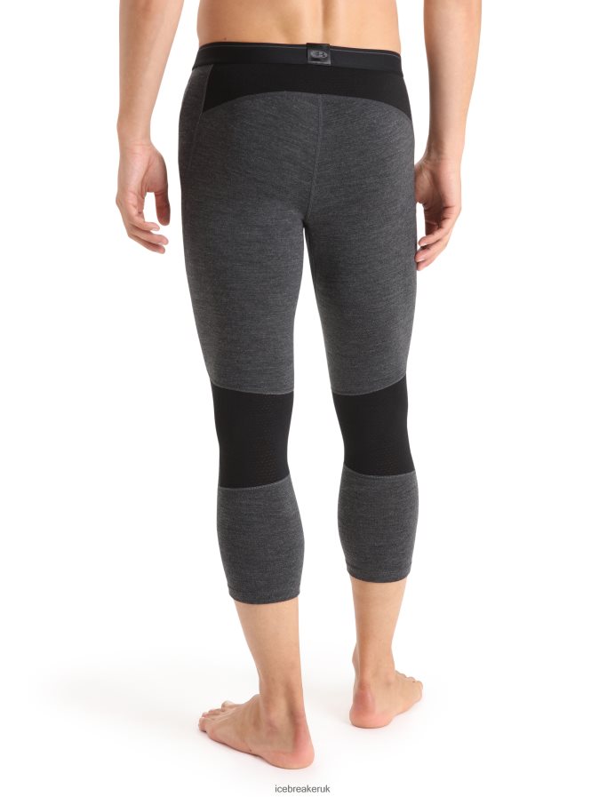 Icebreaker Men BodyfitZone Merino 260 Zone 3/4 Thermal Leggings Z04NXR443 Clothing Jet Heather/Black - Image 2