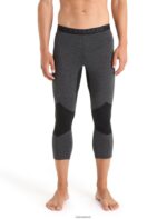 Icebreaker Men BodyfitZone Merino 260 Zone 3/4 Thermal Leggings Z04NXR443 Clothing Jet Heather/Black