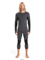 Icebreaker Men BodyfitZone Merino 260 Zone 3/4 Thermal Leggings Z04NXR443 Clothing Jet Heather/Black - Image 3