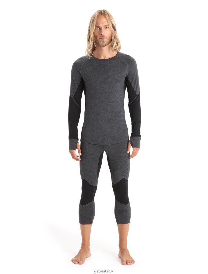 Icebreaker Men BodyfitZone Merino 260 Zone 3/4 Thermal Leggings Z04NXR443 Clothing Jet Heather/Black - Image 3