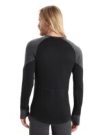 Icebreaker Men BodyfitZone Merino 260 Zone Long Sleeve Crewe Thermal Top Z04NXR435 Clothing Jet Heather/Black - Image 2