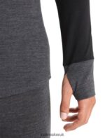 Icebreaker Men BodyfitZone Merino 260 Zone Long Sleeve Crewe Thermal Top Z04NXR435 Clothing Jet Heather/Black - Image 6