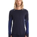 Icebreaker Men BodyfitZone Merino 260 Zone Long Sleeve Crewe Thermal Top Z04NXR436 Clothing Midnight Navy/Royal Navy