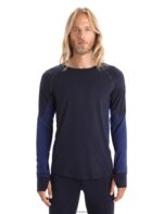 Icebreaker Men BodyfitZone Merino 260 Zone Long Sleeve Crewe Thermal Top Z04NXR436 Clothing Midnight Navy/Royal Navy