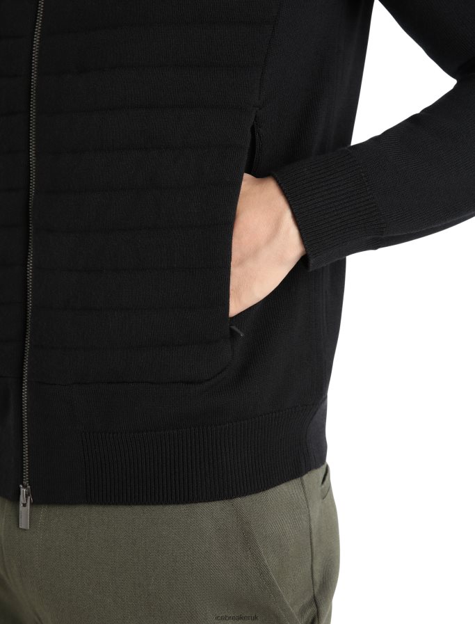 Icebreaker Men City Label ZoneKnit Merino Insulated Knit Bomber Z04NXR220 Clothing Black - Image 4