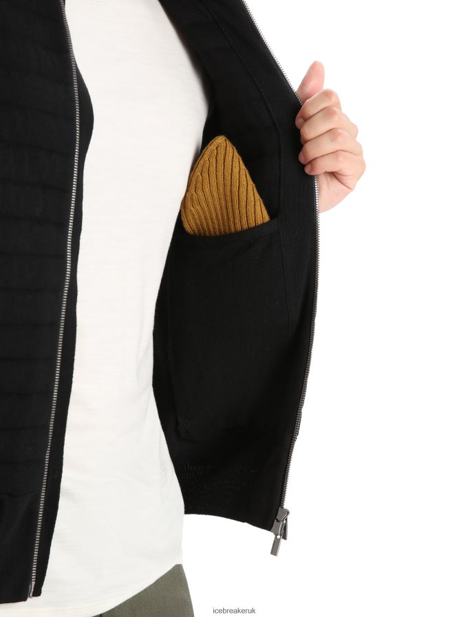 Icebreaker Men City Label ZoneKnit Merino Insulated Knit Bomber Z04NXR220 Clothing Black - Image 8