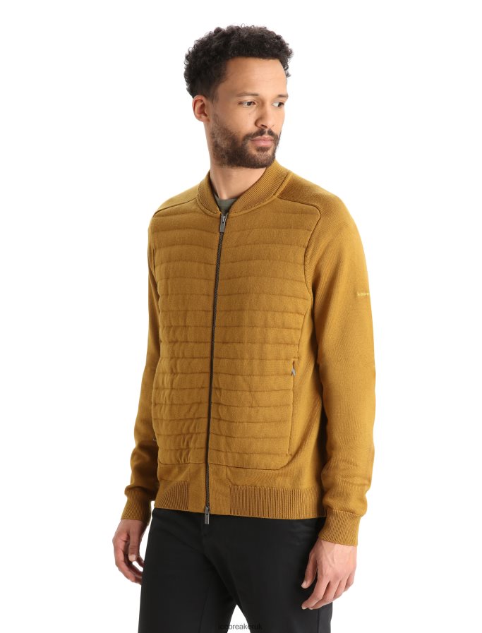 icebreaker_men_city_label_zoneknit_merino_insulated_knit_bomber_z04nxr418_clothing_clove.jpg Icebreaker Men City Label ZoneKnit Merino Insulated Knit Bomber Z04NXR418 Clothing Clove - Image 1