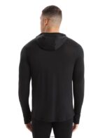 Icebreaker Men Cool-Lite Merino Long Sleeve Hoodie Z04NXR192 Clothing Black - Image 2