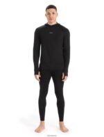 Icebreaker Men Cool-Lite Merino Long Sleeve Hoodie Z04NXR192 Clothing Black - Image 3