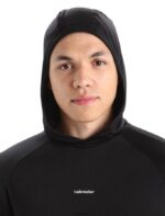 Icebreaker Men Cool-Lite Merino Long Sleeve Hoodie Z04NXR192 Clothing Black - Image 4