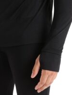 Icebreaker Men Cool-Lite Merino Long Sleeve Hoodie Z04NXR192 Clothing Black - Image 5
