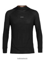 Icebreaker Men Cool-Lite Merino Long Sleeve Hoodie Z04NXR192 Clothing Black - Image 6
