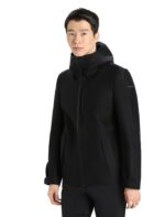 Icebreaker Men Felted Merino Hooded Jacket Z04NXR369 Clothing Black