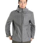 Icebreaker Men Felted Merino Hooded Jacket Z04NXR370 Clothing Gritstone Heather