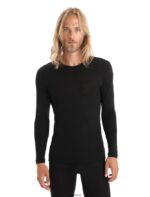 Icebreaker Men Merino 175 Everyday Long Sleeve Crewe Thermal Top Z04NXR162 Clothing Black