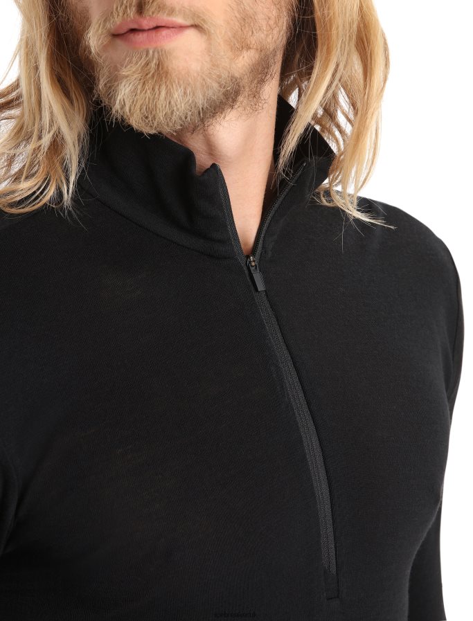 Icebreaker Men Merino 175 Everyday Long Sleeve Half Zip Thermal Top Z04NXR143 Clothing Black - Image 4