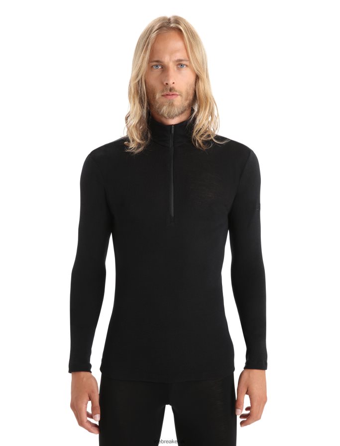 icebreaker_men_merino_175_everyday_long_sleeve_half_zip_thermal_top_z04nxr143_clothing_black.jpg Icebreaker Men Merino 175 Everyday Long Sleeve Half Zip Thermal Top Z04NXR143 Clothing Black - Image 1