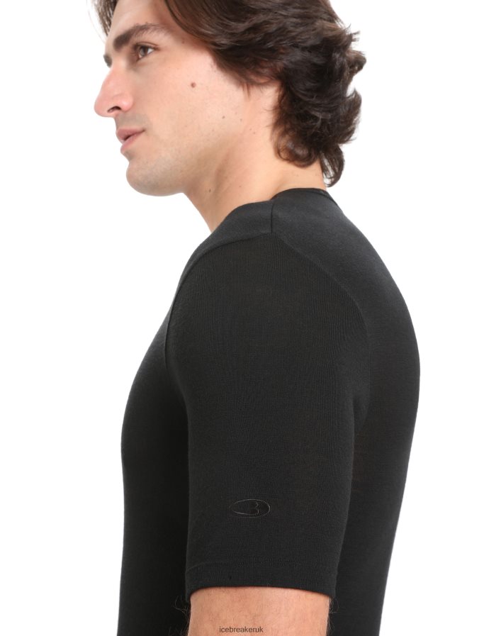 Icebreaker Men Merino 175 Everyday Short Sleeve Crewe Thermal Top Z04NXR161 Clothing Black - Image 3