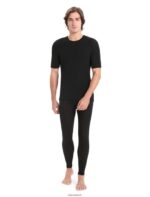 Icebreaker Men Merino 175 Everyday Short Sleeve Crewe Thermal Top Z04NXR161 Clothing Black - Image 4